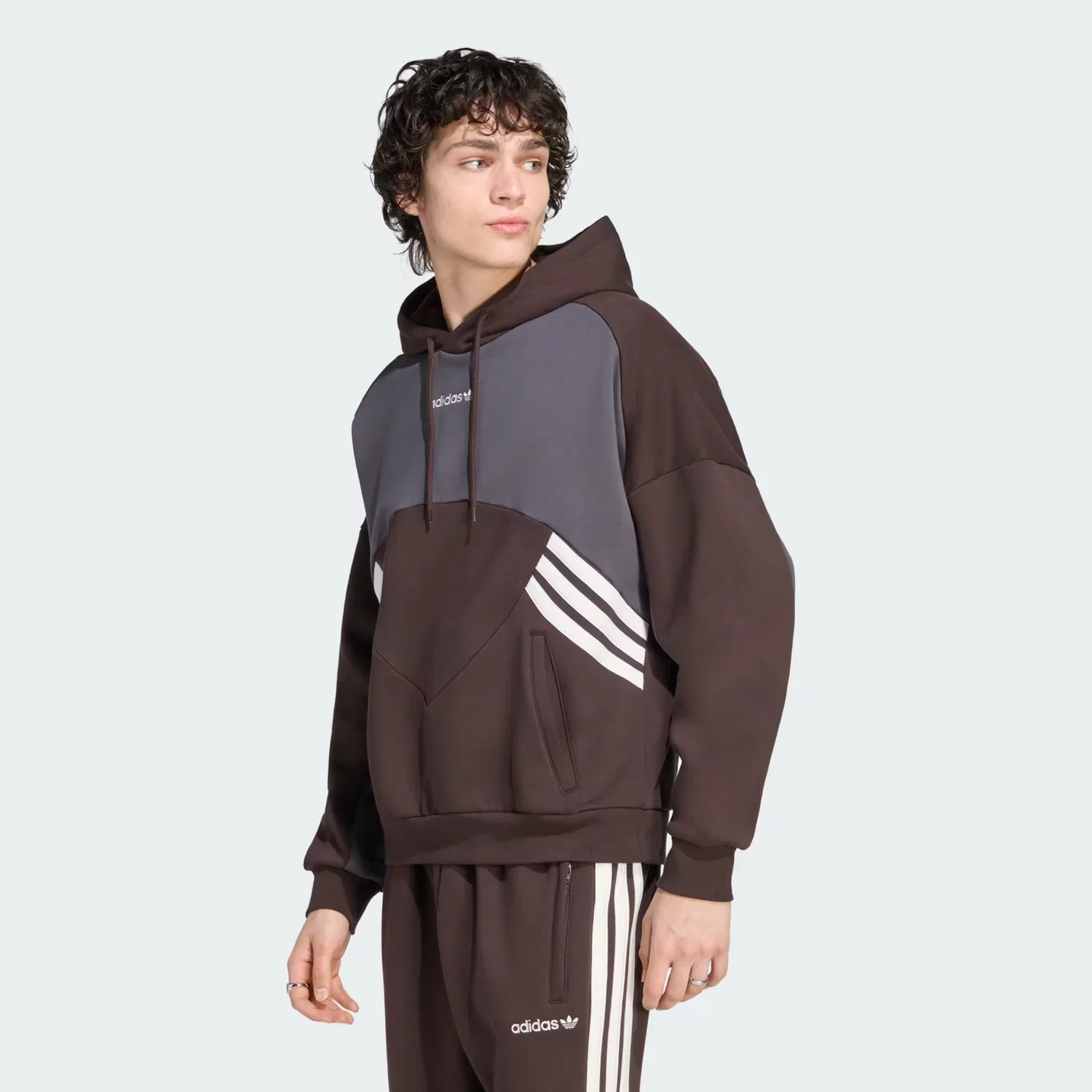 Мужское худи свободного кроя Munich 93 Adidas Originals, Aurora Coffee/Utility Black