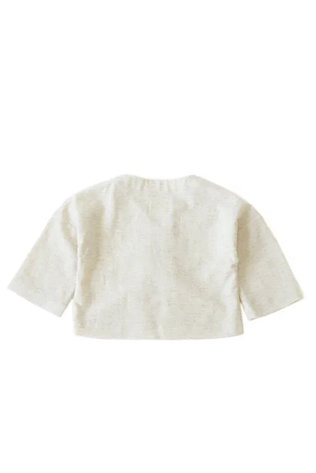 Детская рубашка для мальчиков льняная Bienvenu Baby, Cream Color — фото 4