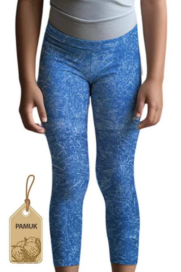 Детские леггинсы для девочек с принтом Mk Mukko Kids, Dark Blue Granite — фото 3