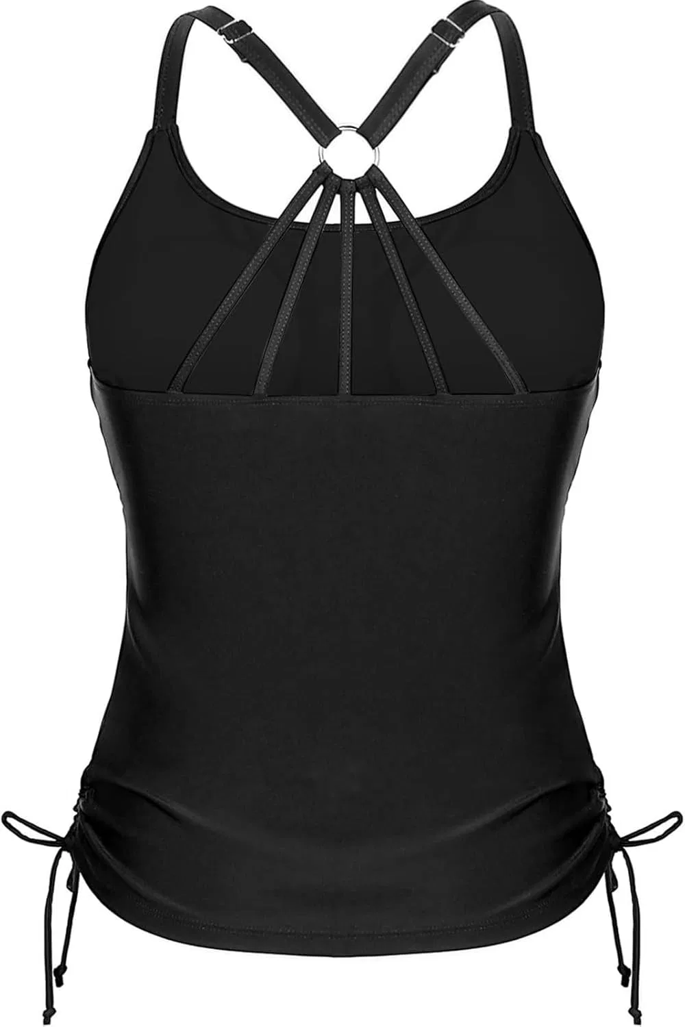 Женский бикини-топ на шнуровке с косточками Push-up, Black — фото 3