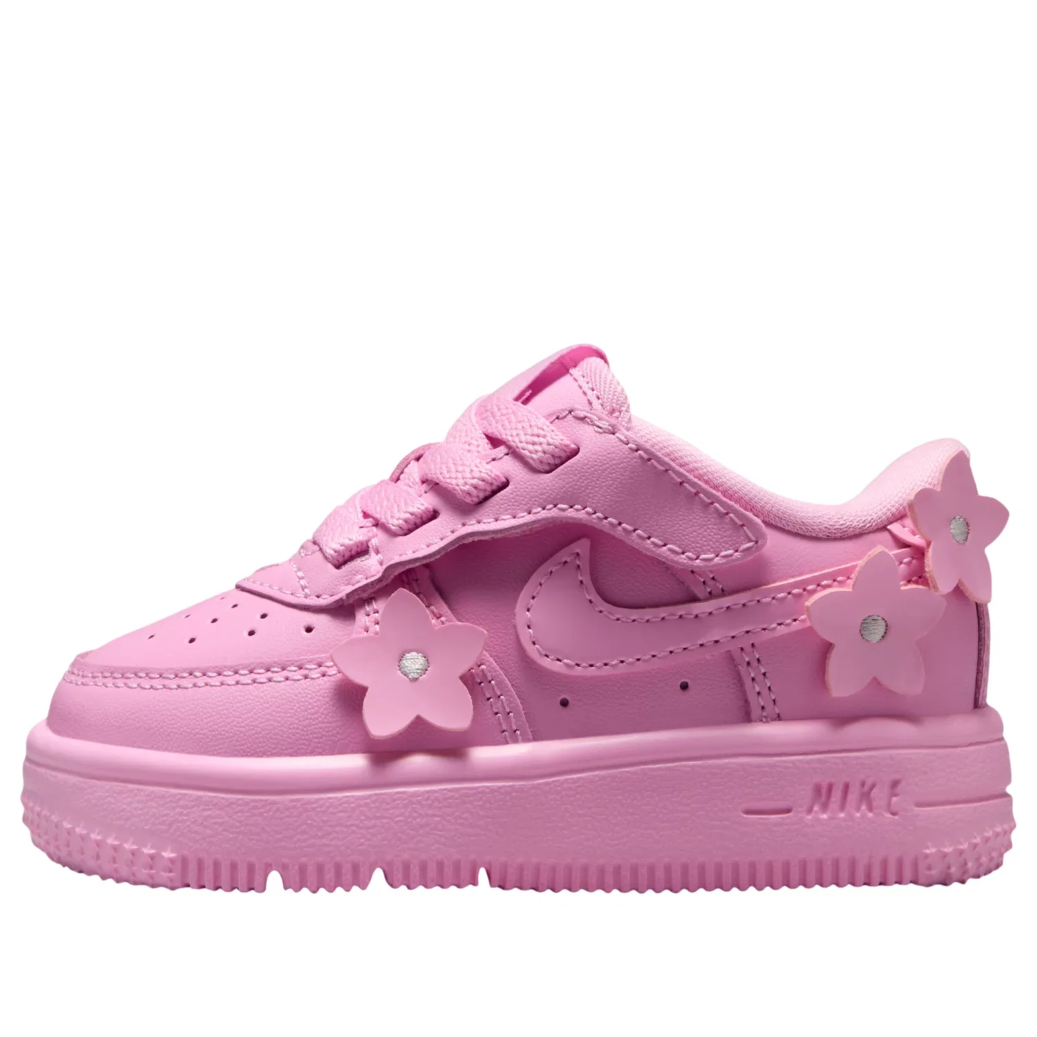 Детские кроссовки с кожаным верхом Force 1 EasyOn 'Pink Rise Pink Foam' Nike, Pink Rise/Pink Foam/Metallic Silver/Pink Rise