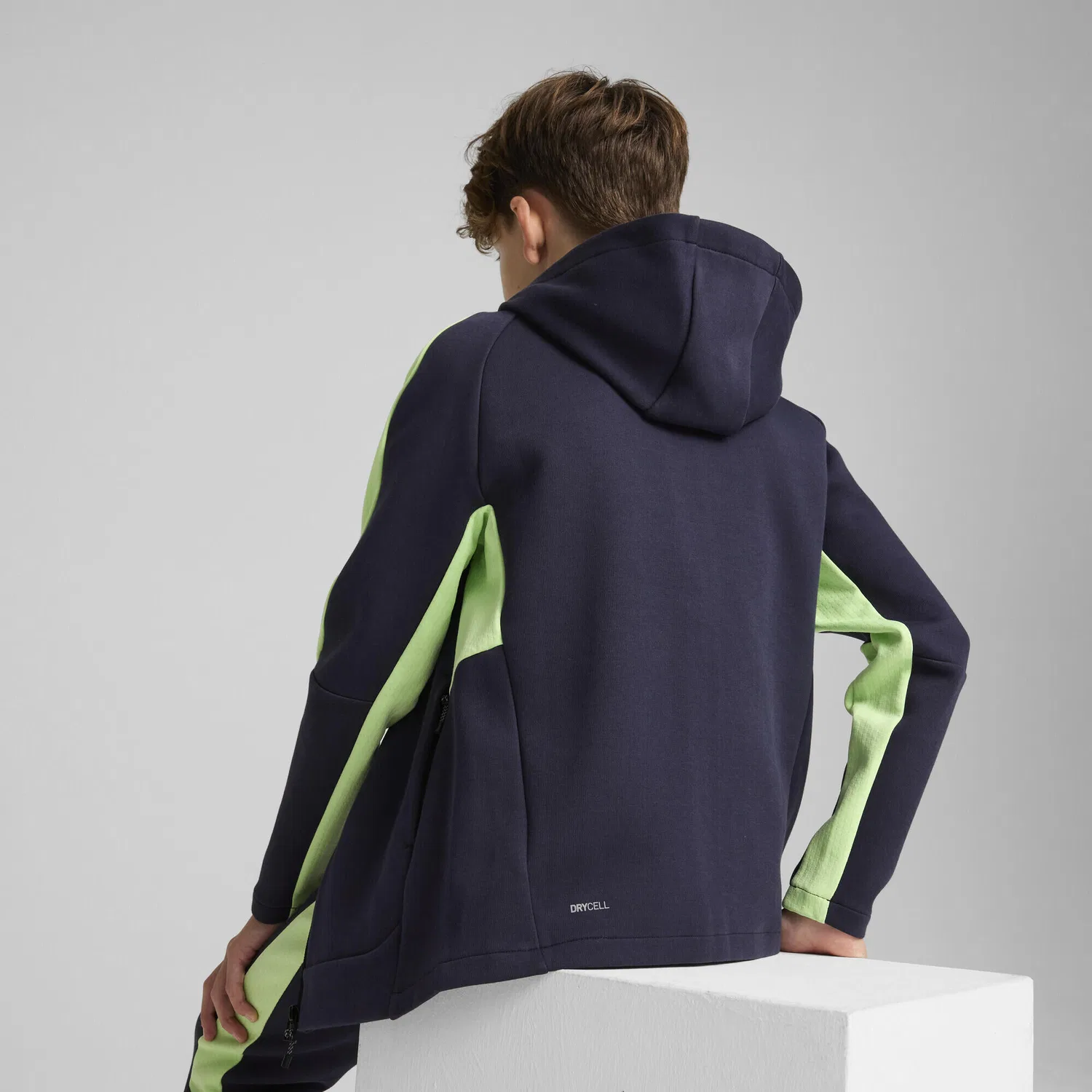 Детская куртка из футера с капюшоном Full Zip Puma, Цвет BLAU — фото 3