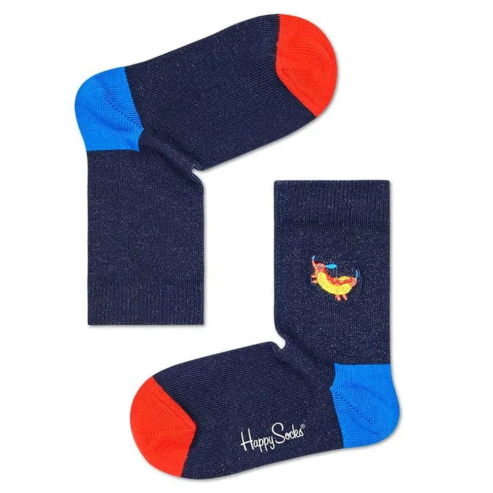 Носки с вышивкой Hot Dog Dog Happy Socks, синий