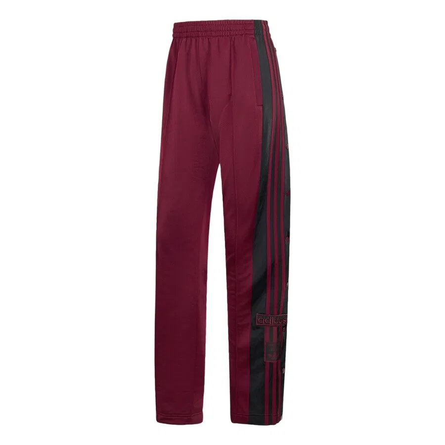 Брюки ADIDAS ORIGINALS свободного кроя 'Adibreak' винно-красного цвета