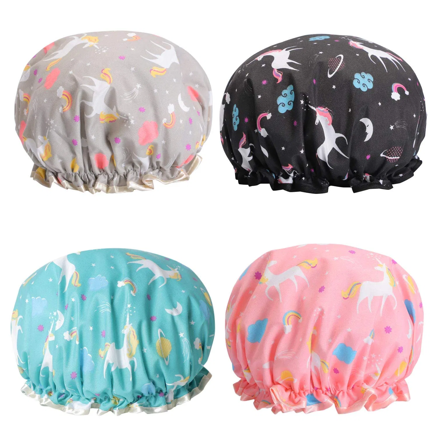 Шапочка для душа Double Layer 4-Pack Tbestmax, 60ml, Black, Blue, Pink, Grey