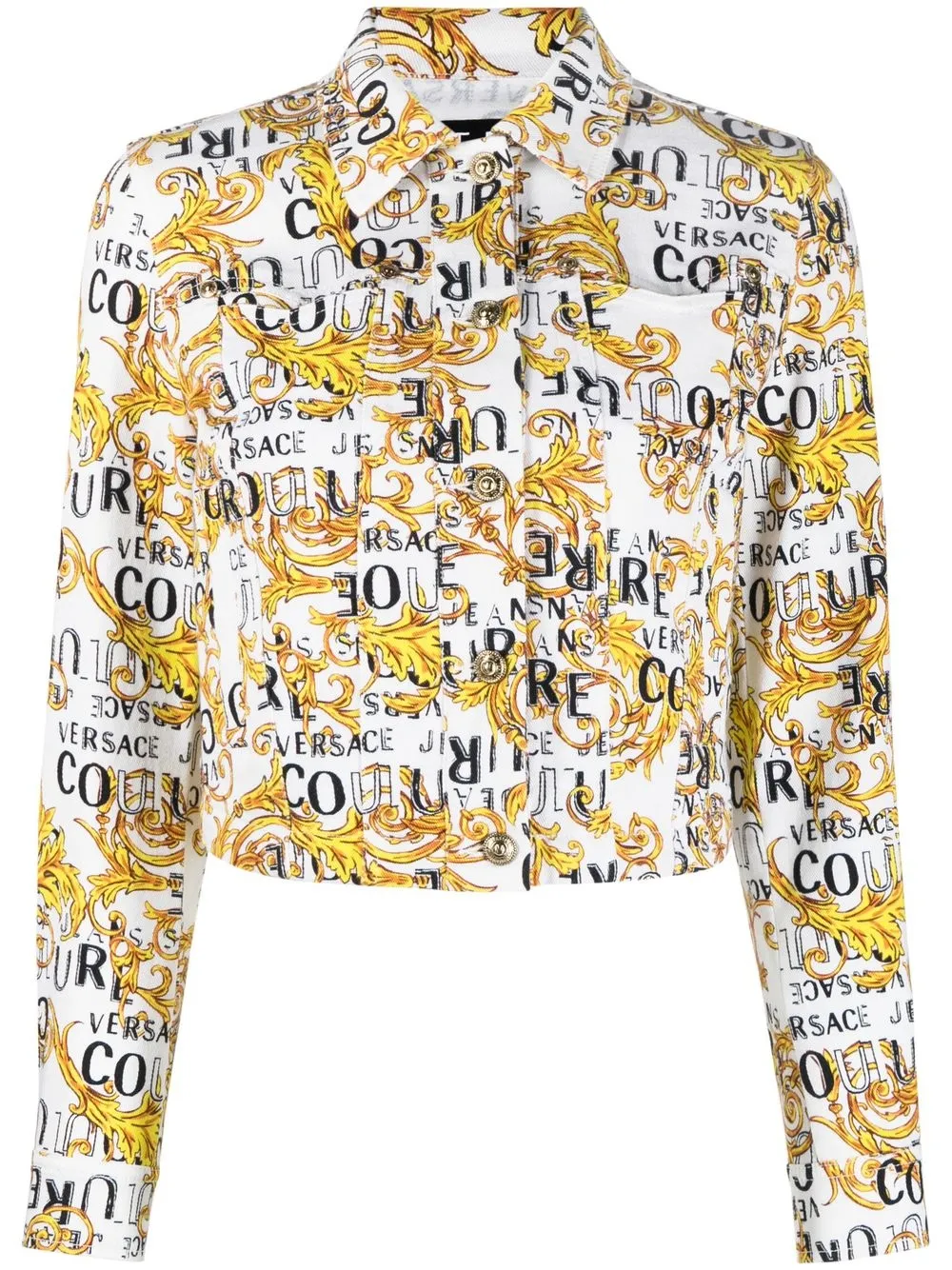 

Укороченная куртка с логотипом Versace Jeans Couture, белый