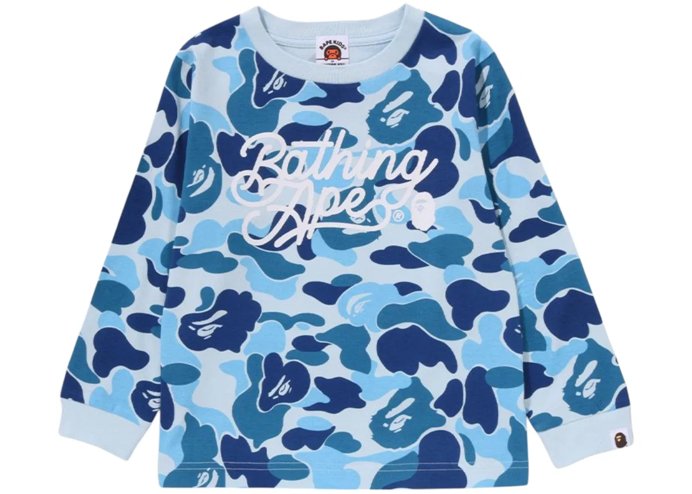Детская футболка с принтом ABC Camo Tee (SS25) BAPE, Blue