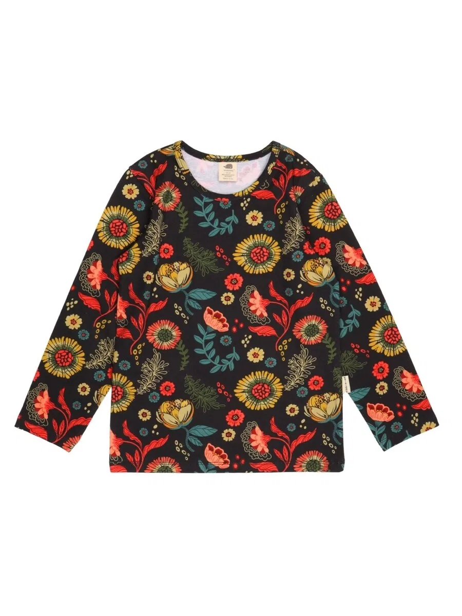 Футболка Walkiddy 'Walkiddy - Cheerful Flowers Shirt' темно-синего цвета