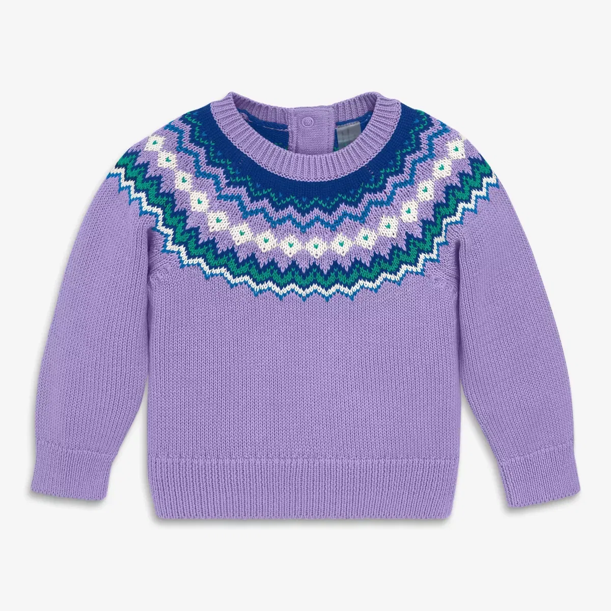 Детский свитер с жаккардовым узором Fair Isle Primary, Iris
