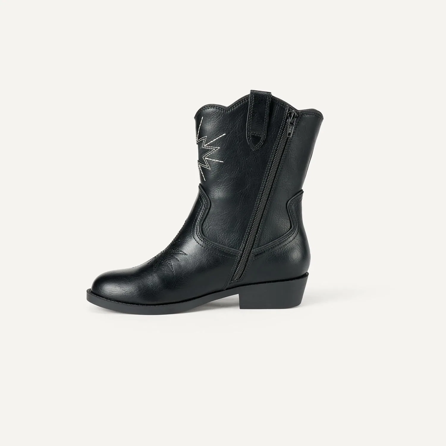 Детские сапоги для девочек с ковбойским дизайном Amazon Essentials, Black — фото 4