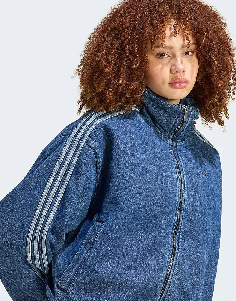 Куртка Adidas Originals Firebird из джинсовой ткани индиго — фото 4