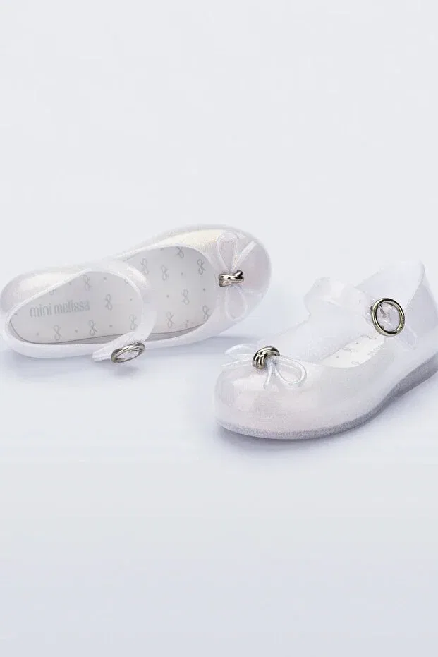 Детские балетки для девочек из искусственной кожи Mini Melissa, White — фото 2