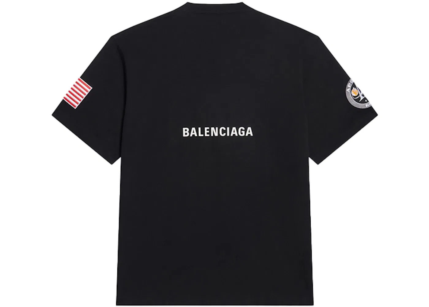 Женская футболка с принтом NASA Space Multi-Patch Balenciaga, Black — фото 2