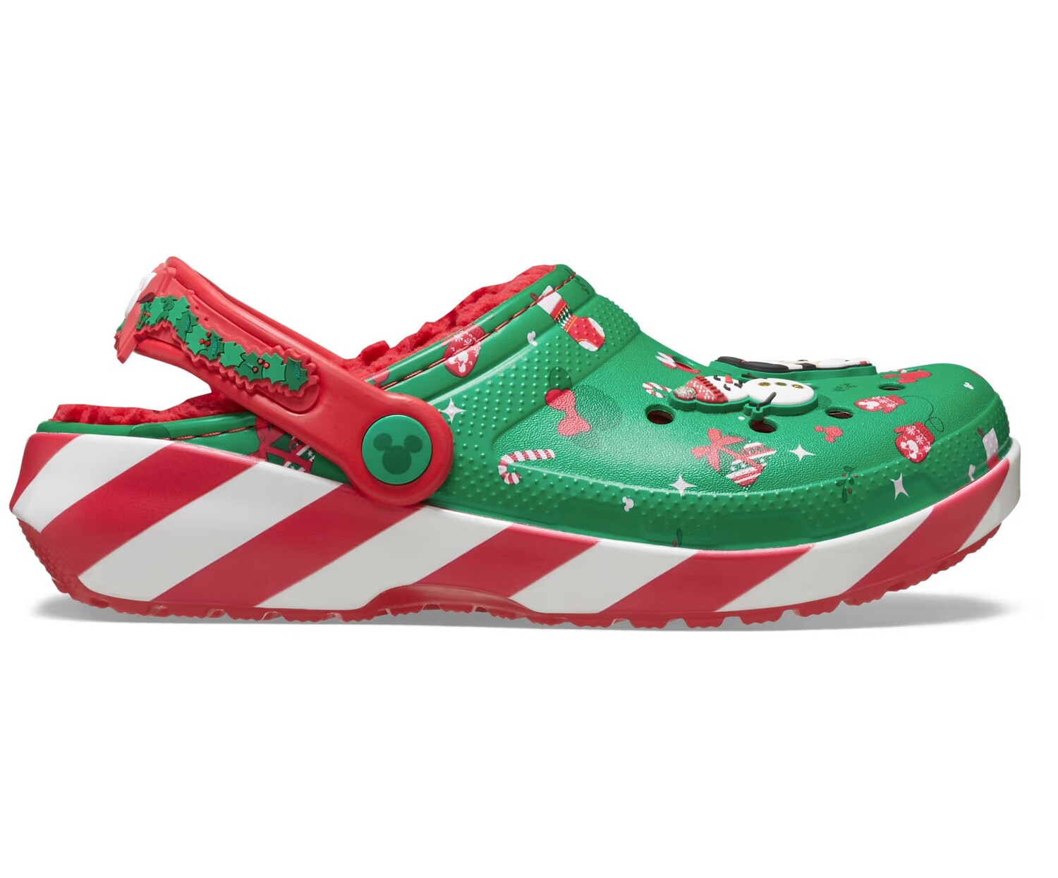 Сабо детские Crocs Classic Clog x Disney Mickey Holiday, зеленый/красный — фото 3