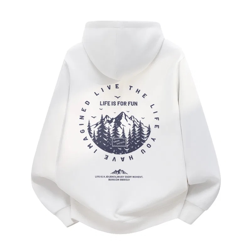 Детский худи свободного кроя Continuous Mountains Logo MINISO, Gray Pea Green — фото 4