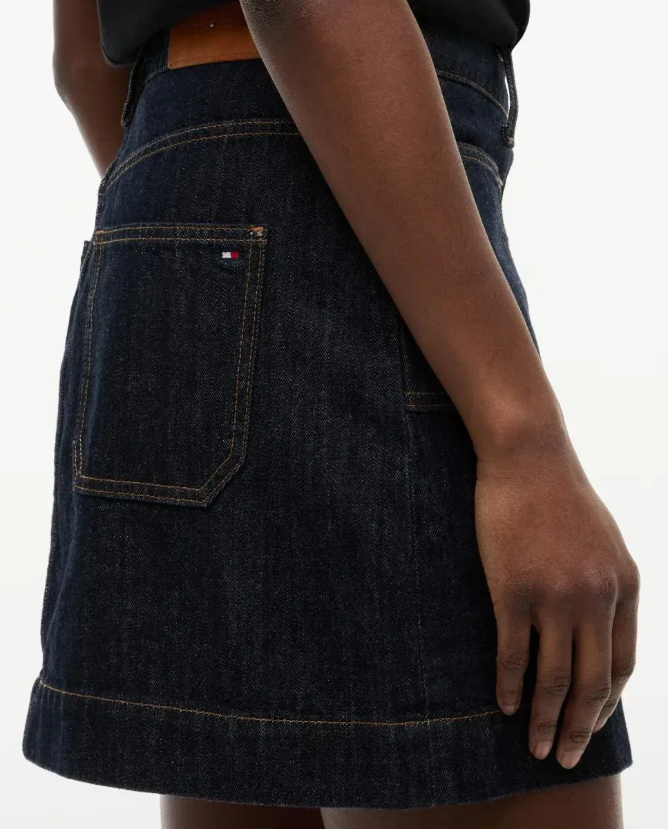 Женская прямая мини-юбка из денима Tommy Hilfiger, Azul — фото 3