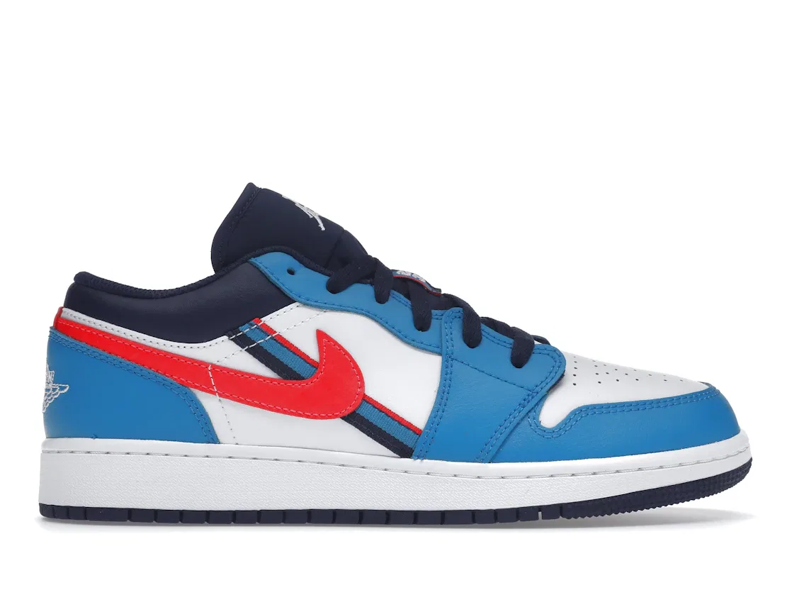 Детские кроссовки Lifestyle Jordan 1 Low Game Time Jordan, White/Flash Crimson/Comet Blue