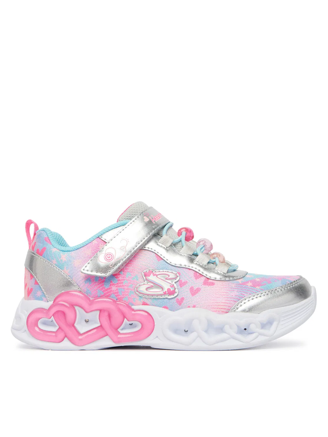 Кроссовки для девочки S-Lights Infinite Heart Lights-Heart Jewels Skechers, разноцветный