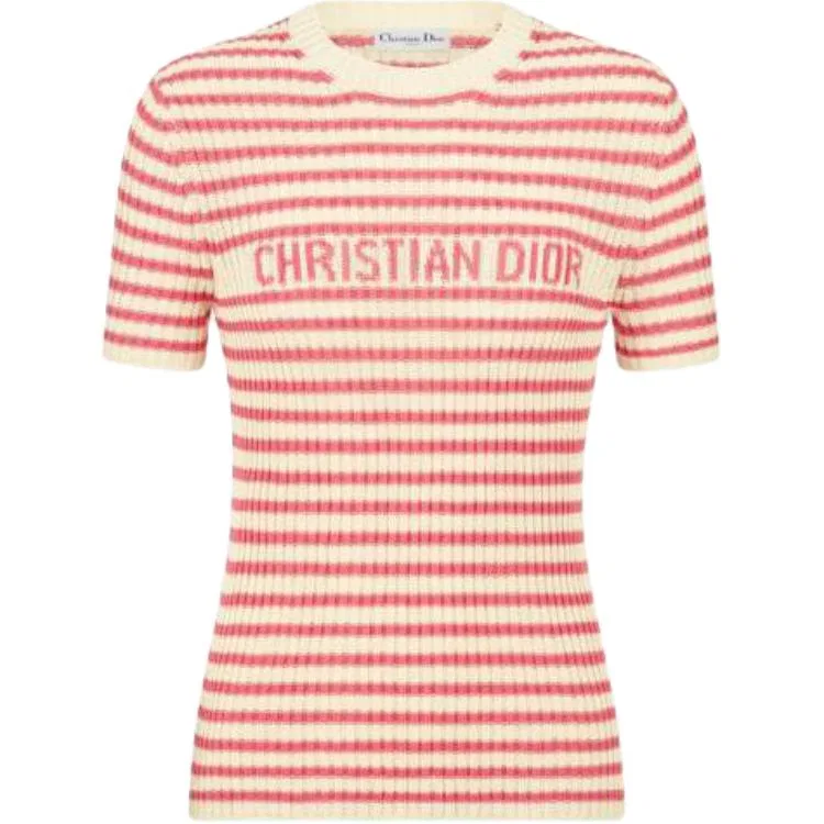 Женская футболка с круглым вырезом прямого кроя Pink DIOR, Pink