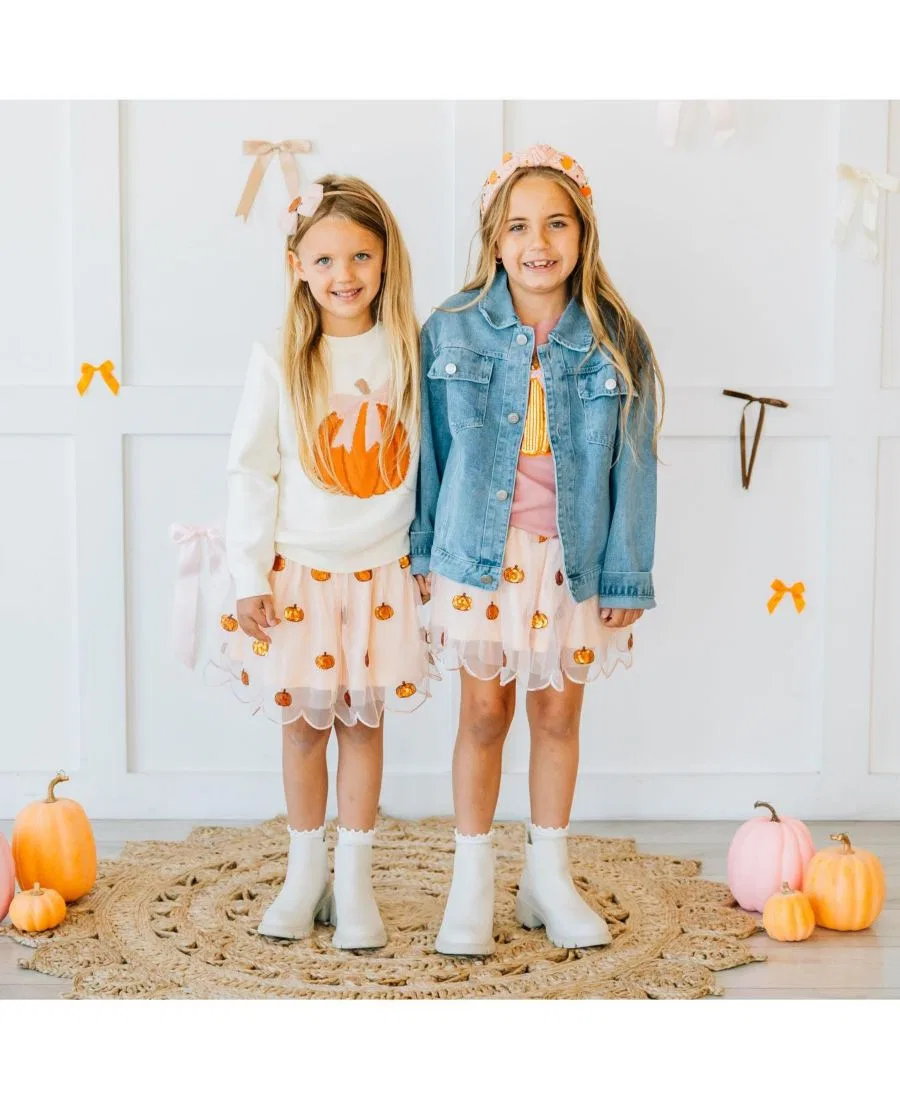 Джинсовая куртка с аппликацией из пайеток Coquette Pumpkin Sweet Wink, Denim — фото 4
