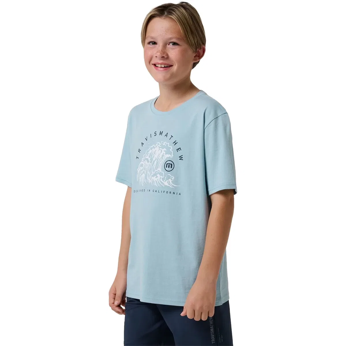Детская футболка с принтом Surf City Shirt Travismathew, Forget Me Not — фото 4
