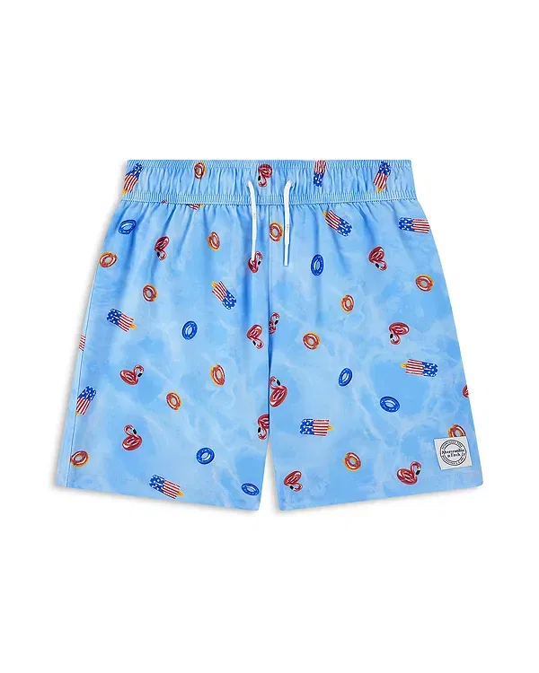 Детские плавки для мальчиков с принтом Core Swim Trunks Abercrombie Kids, Blissful Blue