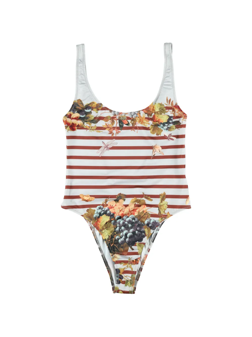 

Полосатый купальник с цветочным принтом Jean Paul Gaultier, белый