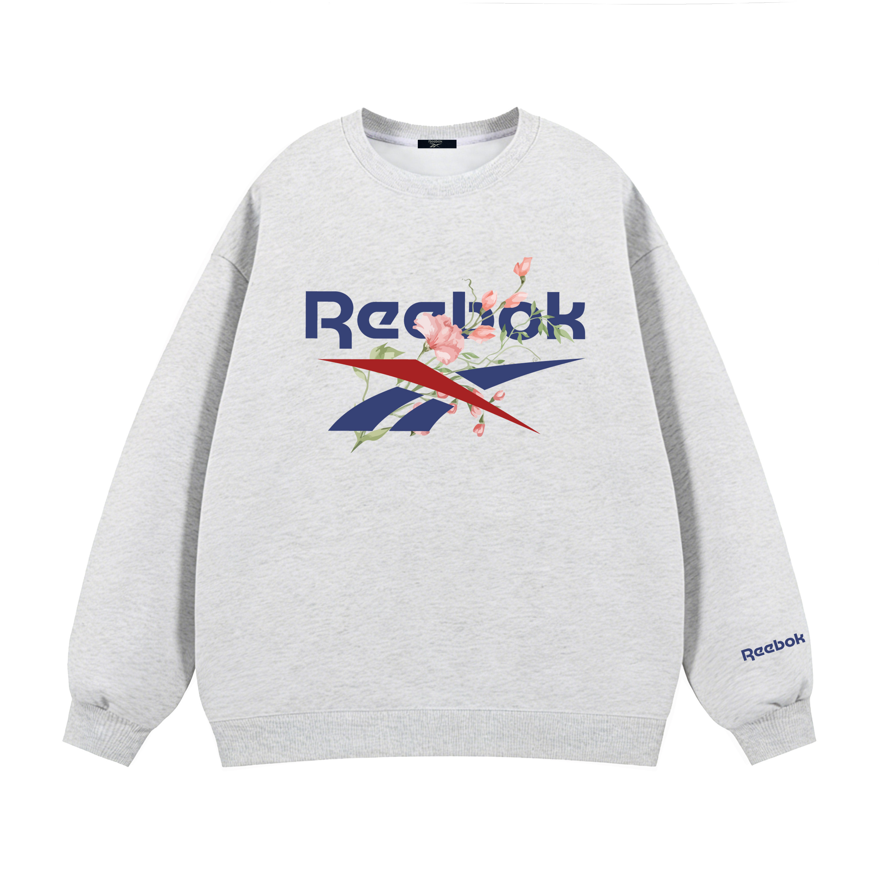 

Свитшот Unisex Crew Neck Moderate Regular Reebok, белый heather серый (fleece-lined)