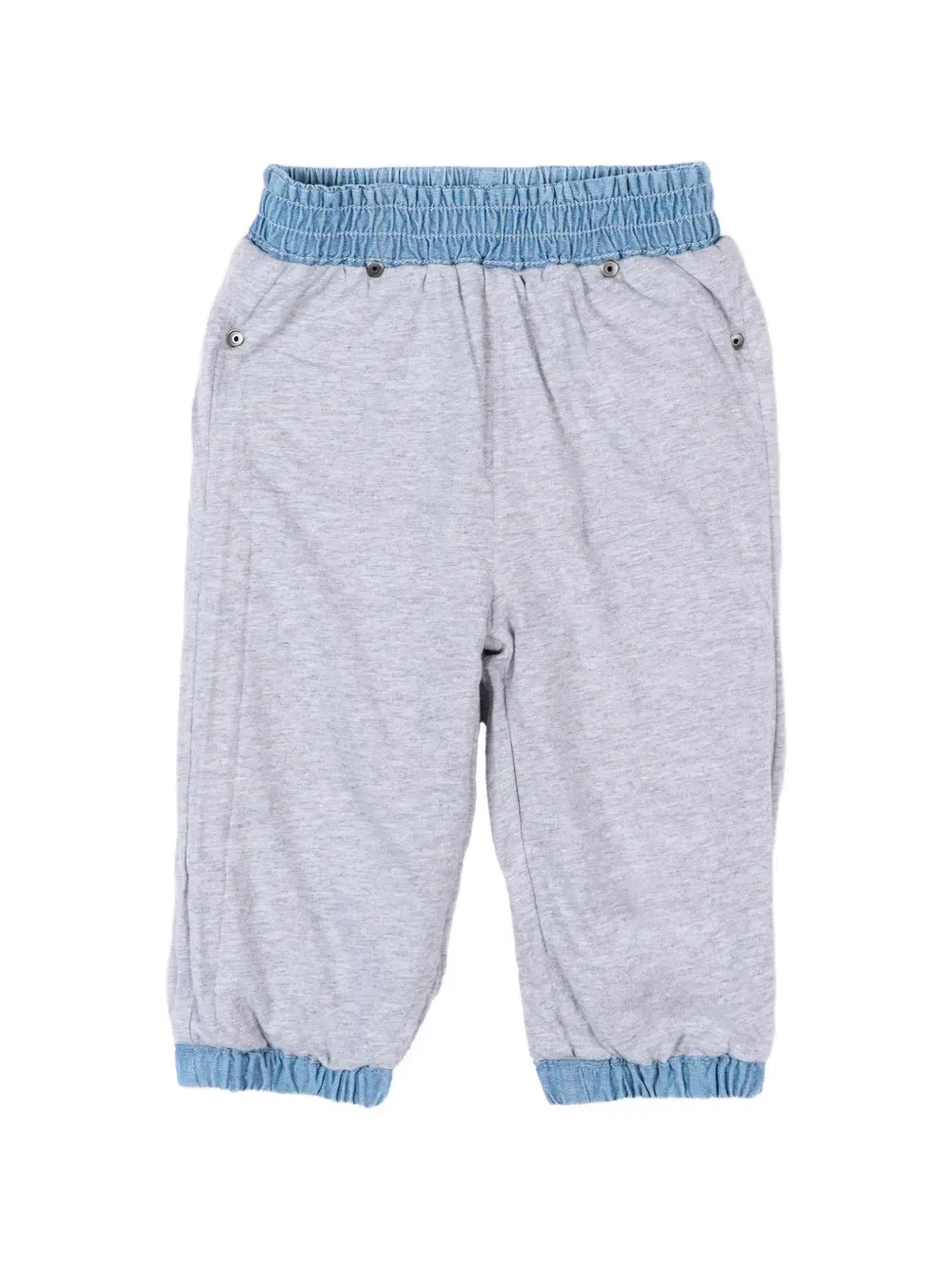 Джинсы на резинке с вышитым цветочным узором Stella Mccartney Kids, синий — фото 3