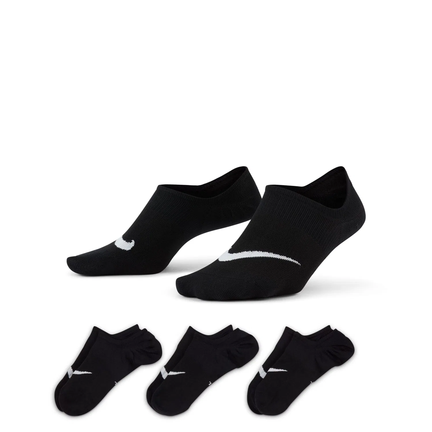 Женские носки-следы с технологией Dri-FIT Nike, Black — фото 2