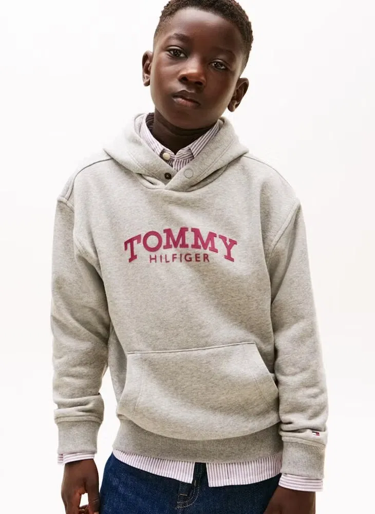 Худи с принтом Tommy Hilfiger, серый