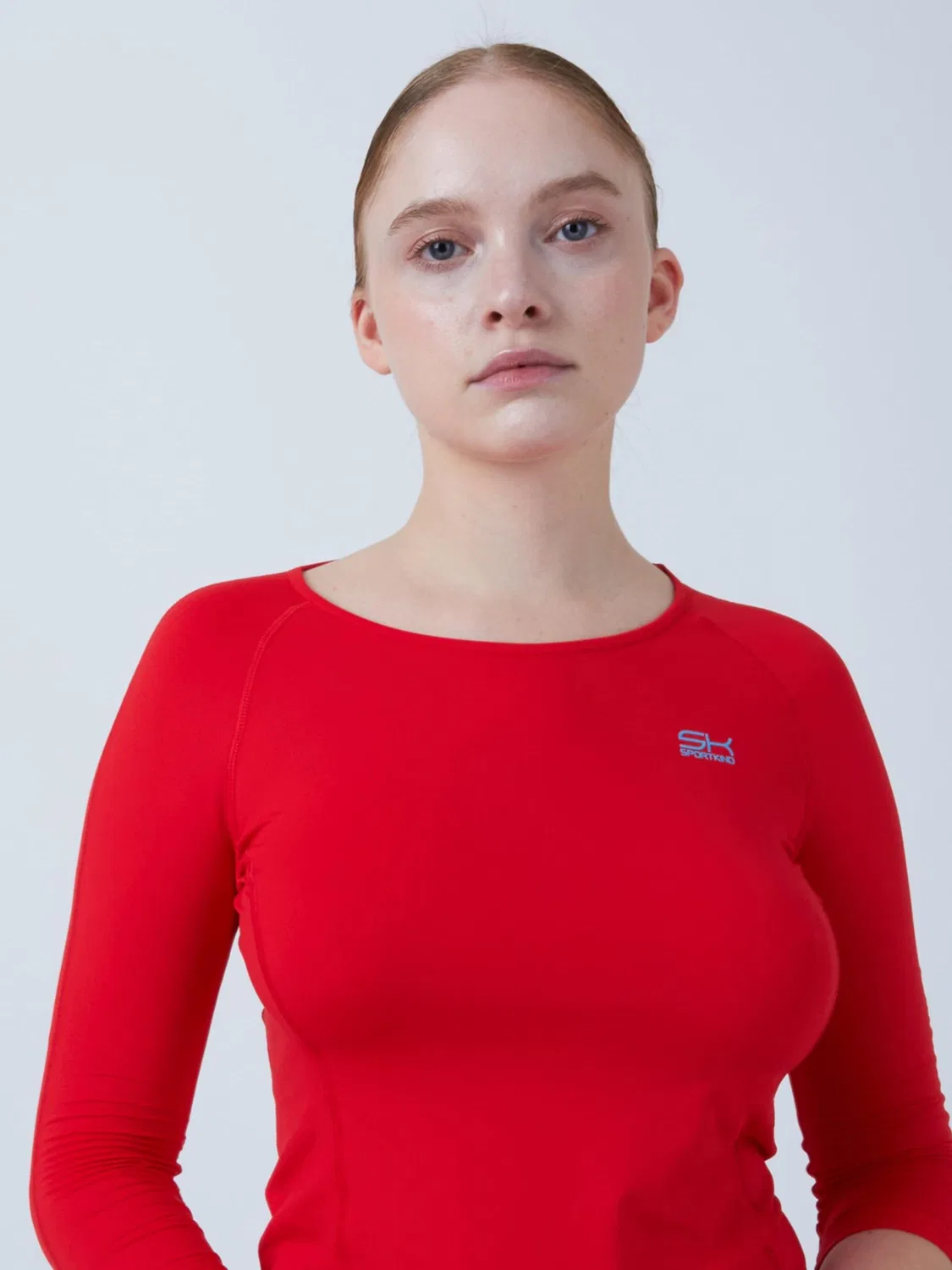 Спортивная футболка Sportkind Performance Shirt с длинными рукавами 3/4, красная — фото 3