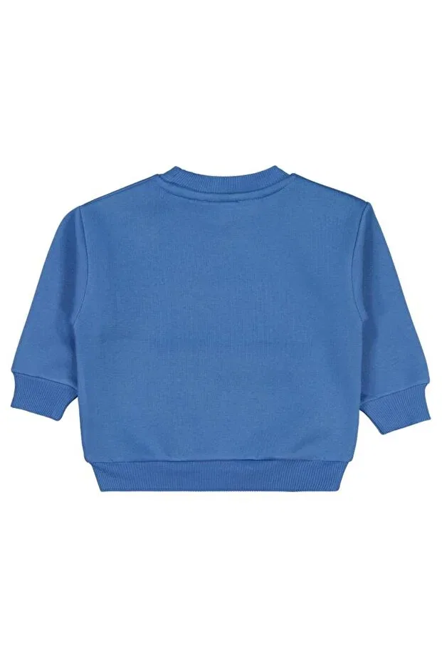 Детские свитшот для мальчиков с принтом Three Brothers Printed - Embroidered Civil Boys, Indigo — фото 2