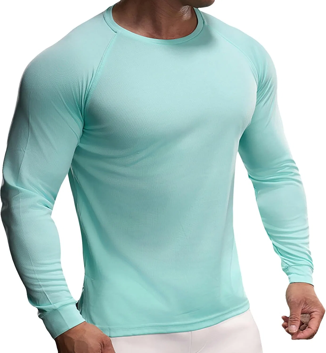 Мужская компрессионная футболка с длинным рукавом, Light Green