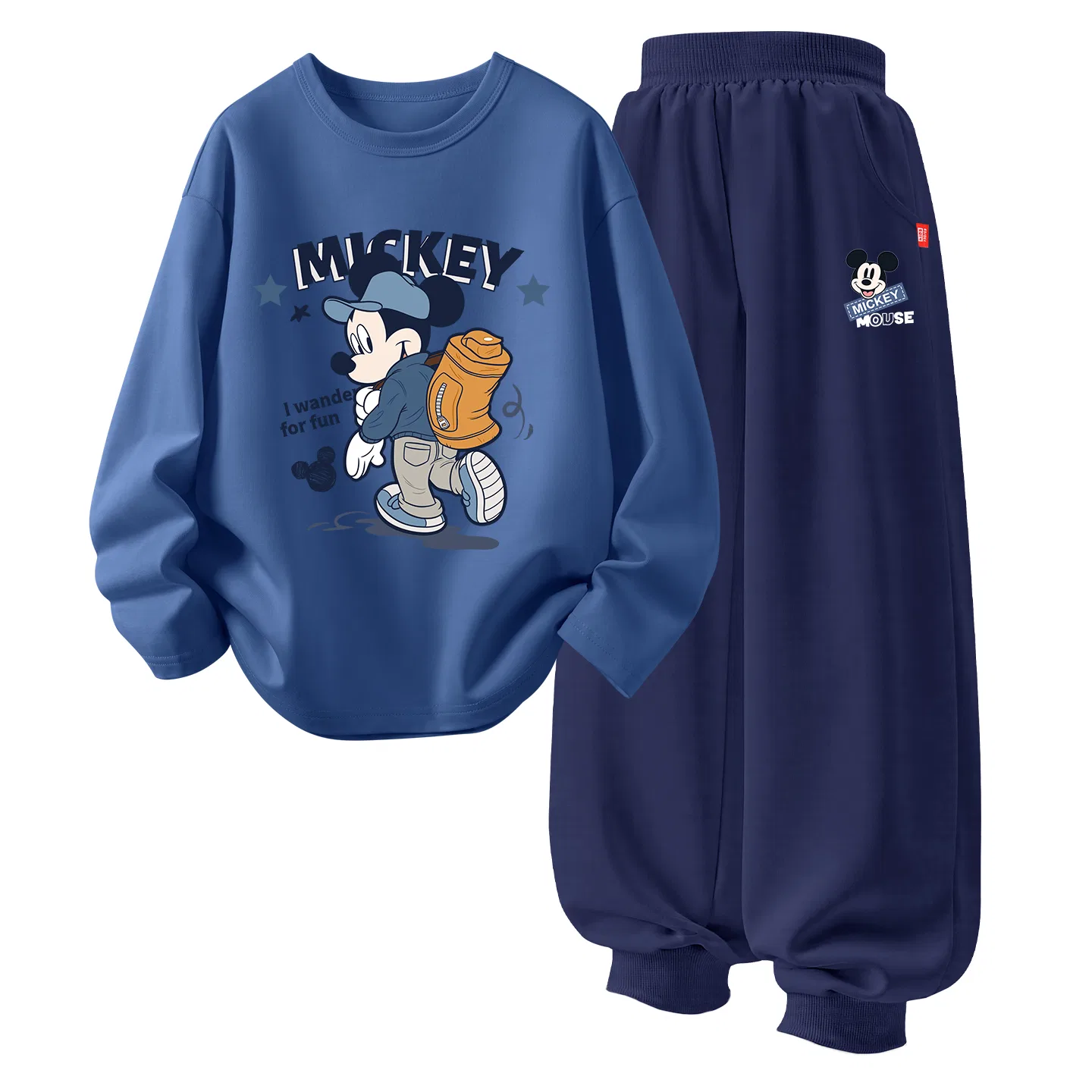 Детский спортивный комплект с принтом Disney, Di Backpack Guest Gray Blue+Di Happy Chi K Navy Blue