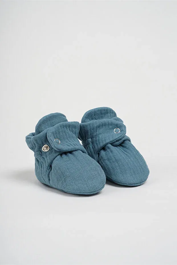 Детские пинетки из муслина для новорожденных Babyzilla, Indigo — фото 2