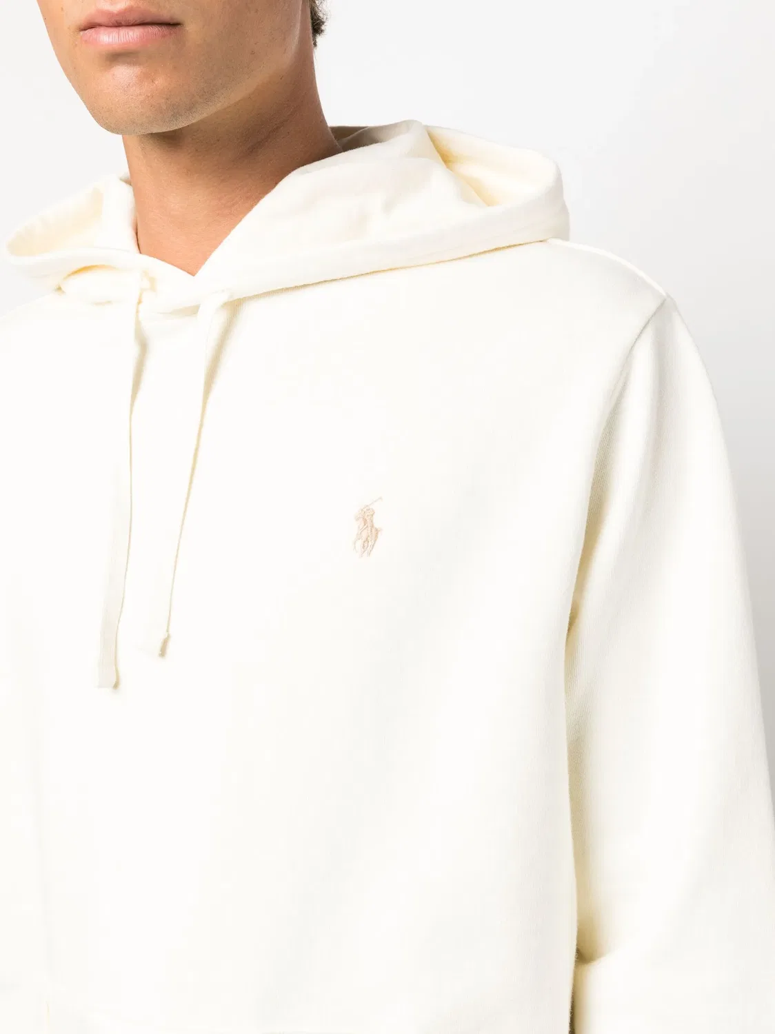 Худи с вышитым логотипом Pony Polo Ralph Lauren, цвет слоновой кости — фото 4