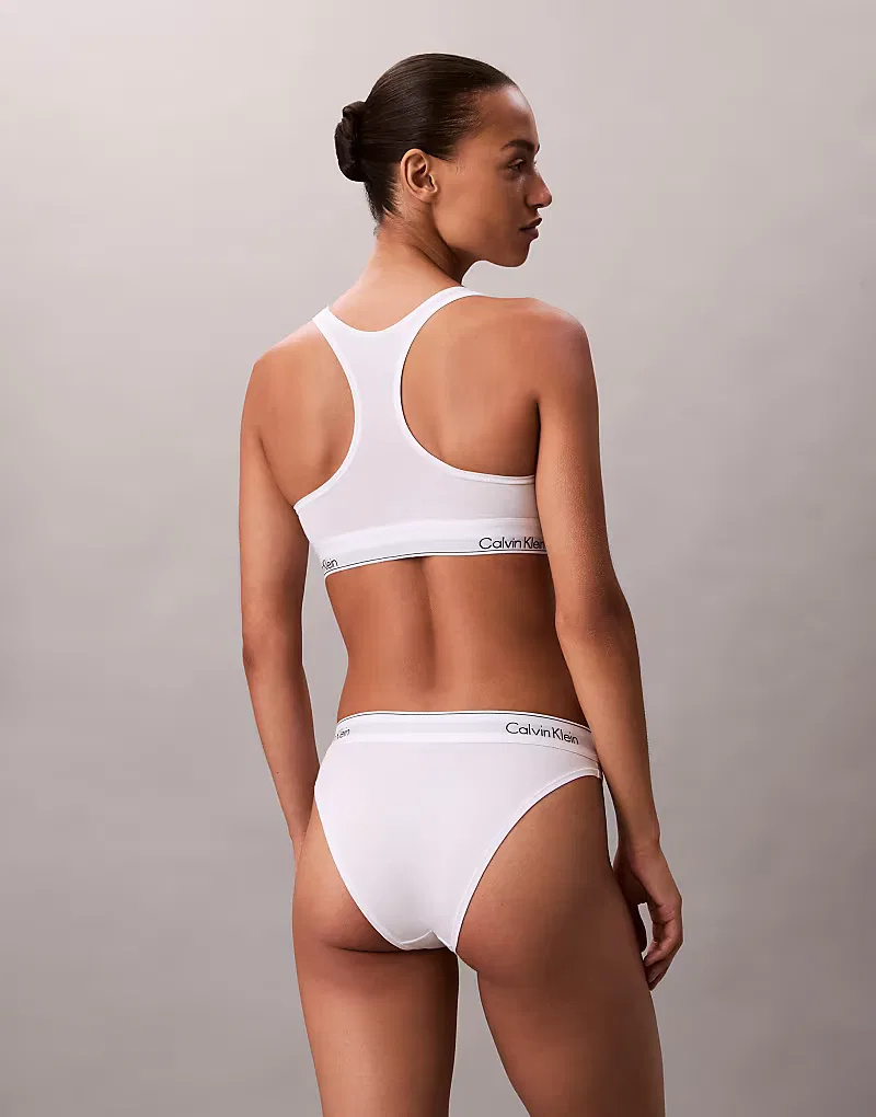 Бюстгальтер-топ Calvin Klein Icon из хлопка и модала с подкладкой, белый — фото 4