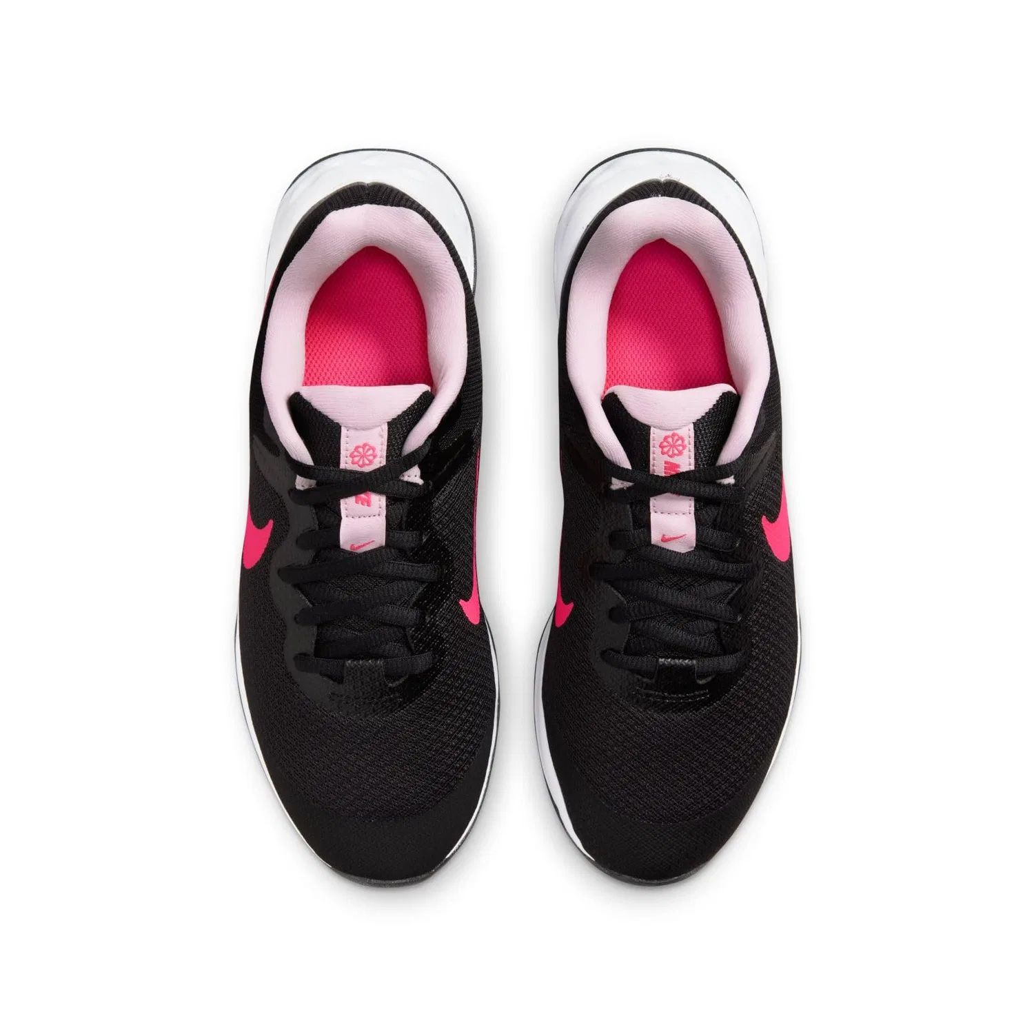 Детские кроссовки для мальчиков с сетчатым верхом NIKE Revolution 6 NN (TDV) NIKE, Black Hyper Pink Pink Foam — фото 3