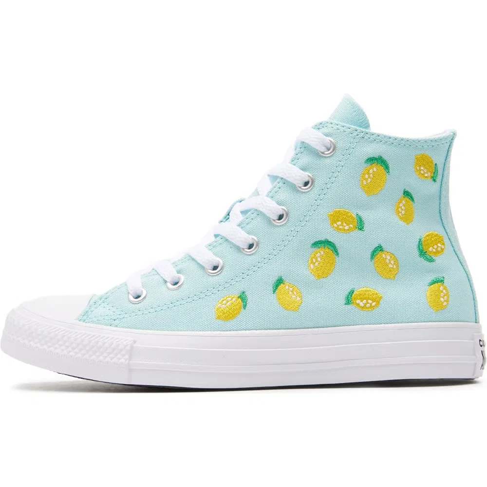 Детские кроссовки Chuck Taylor All Star High Top Converse, Blue/Lemon Print — фото 3