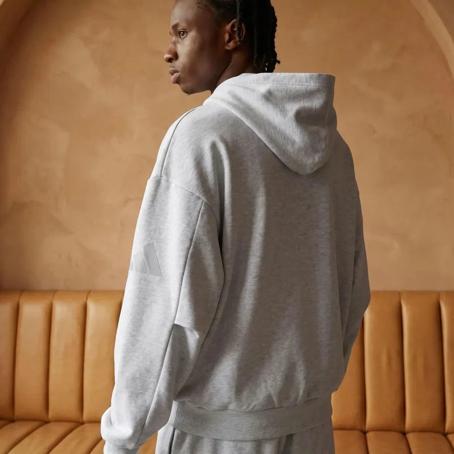 Свитшот мужской свободного кроя Soft Lux adidas, Серый — фото 3