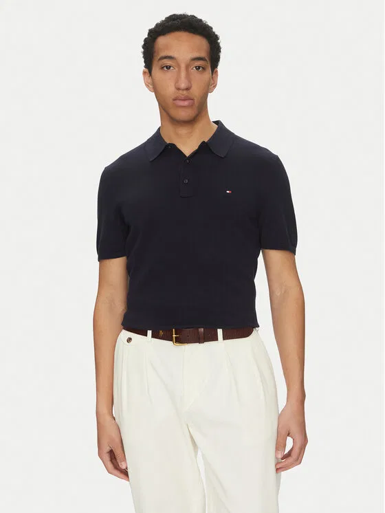 Поло regular fit Essential Tommy Hilfiger, темно-синий