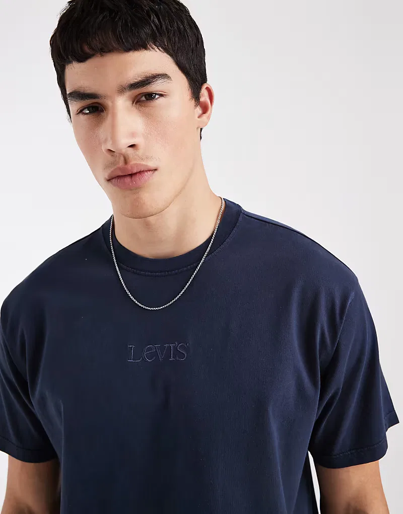 Футболка Levi's с логотипом на груди, темно-синий — фото 3