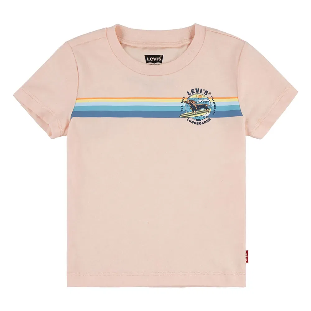 Детская футболка для мальчиков с принтом Retro Stripe Surf Levi's, Pink
