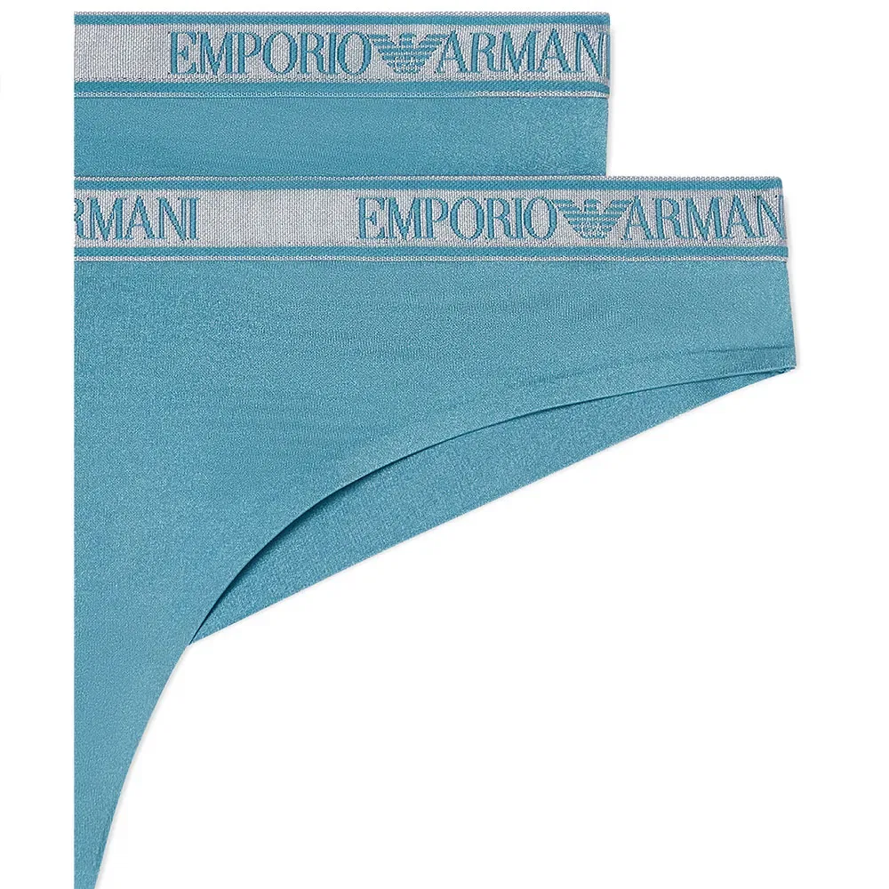 Женские трусы-слипы с принтом Emporio armani, Blue — фото 4