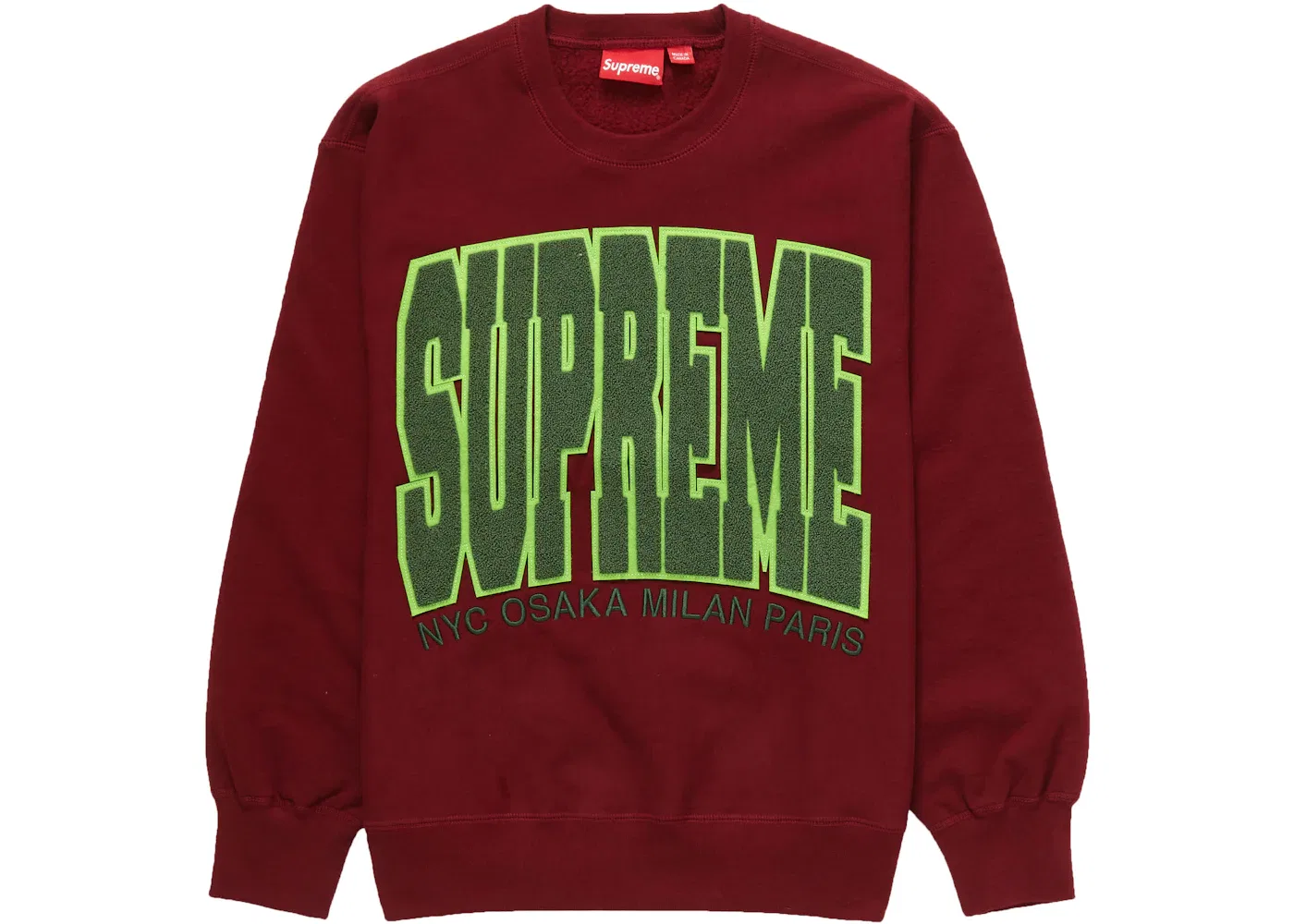 Мужской свитшот с принтом Supreme Cities Arc Crewneck, Cardinal