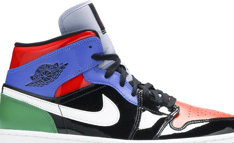 Кроссовки Wmns Air Jordan 1 Mid SE Multi Patent, разноцветный — фото 2
