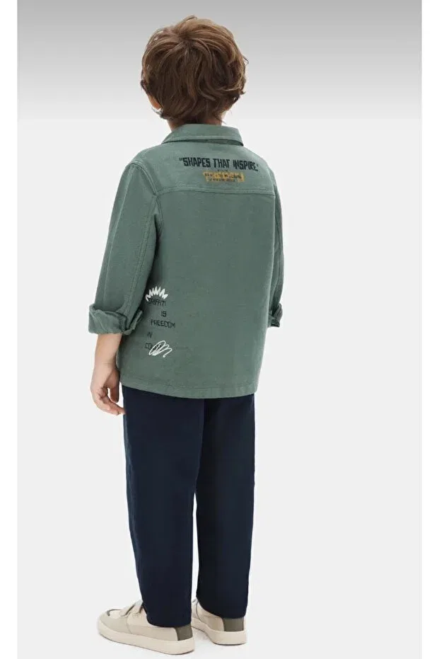 Детская рубашка для мальчиков с принтом Nk Kids, Khaki Green