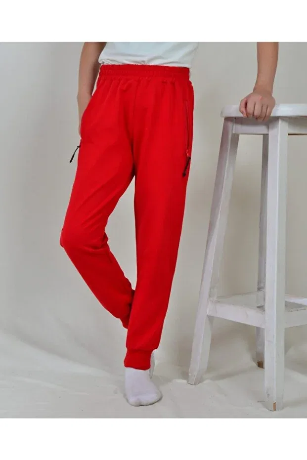 Детские спортивные штаны для девочек однотонные Kidspitircik, Red — фото 2