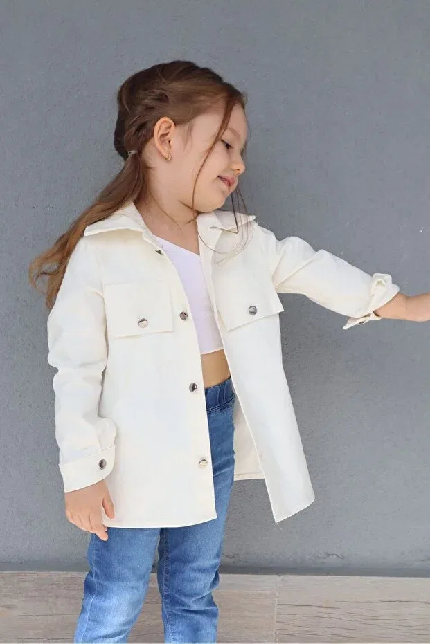 Детская куртка для девочек с длинным рукавом Süslüm Kids, Cream